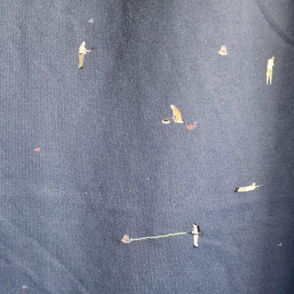 William Murray Polo Shirt Mens Large Blue Golf Performance Stretch Fishing Print - Picture 8 of 13